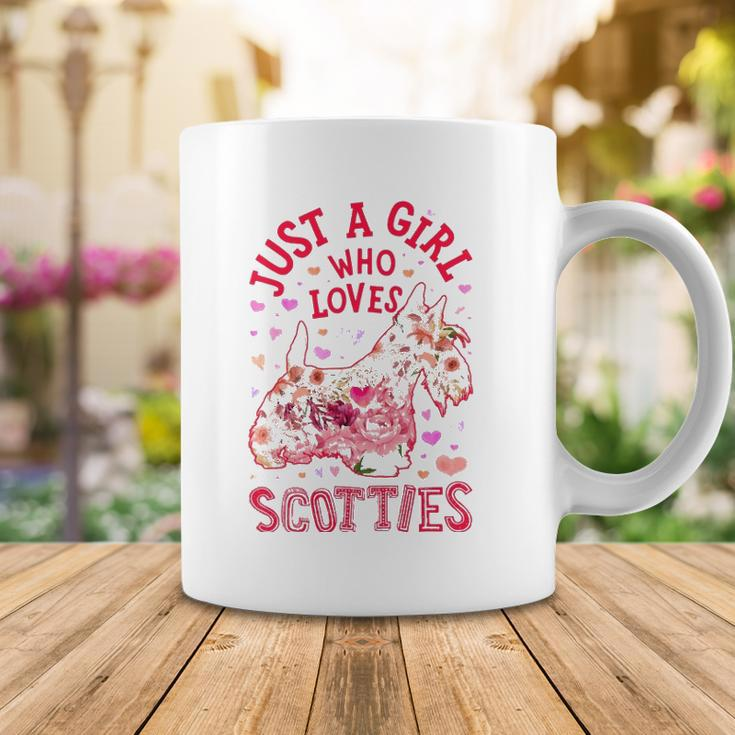 Scottie Scottish Terrier Just A Girl Who Loves Dog Flower Coffee Mug Unique Gifts