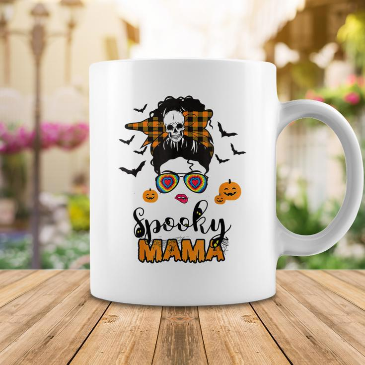 Spooky Mama Messy Bun For Halloween Messy Bun Mom Monster V2 Coffee Mug Funny Gifts