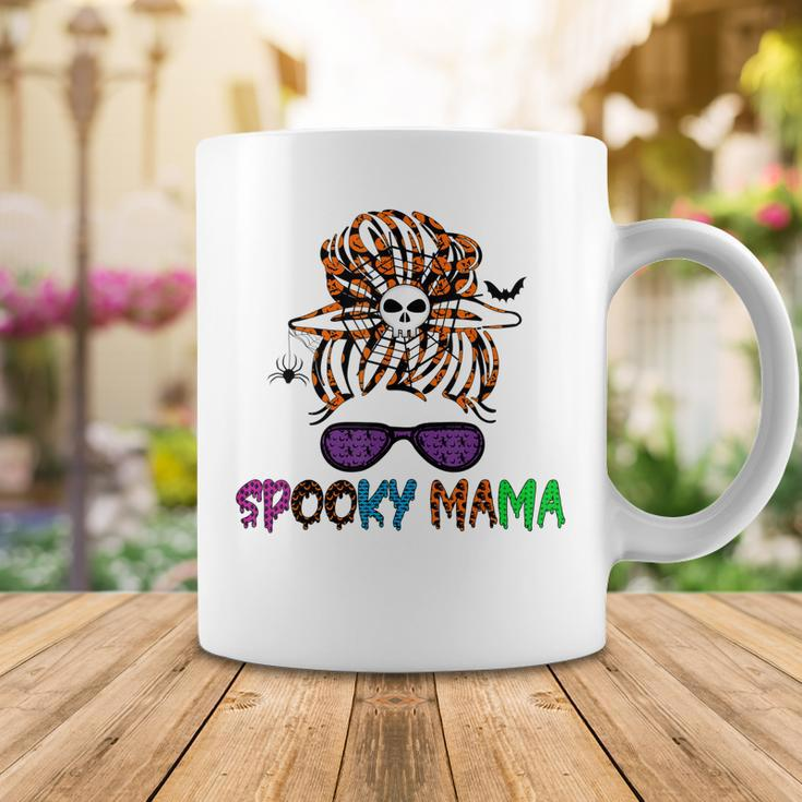 Sunglasses Mama Halloween Messy Bun Skull Witch Mom Spooky Coffee Mug Funny Gifts