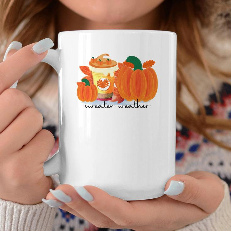 Sweater Weather Pumpkin Pie Fall Season Coffee Mug Funny Gifts