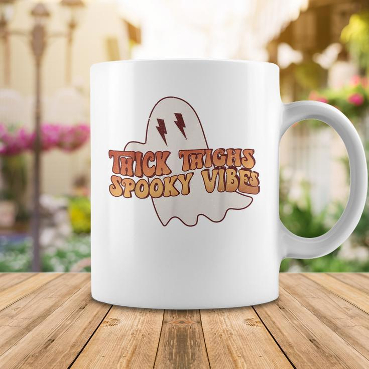 Thick Thighs Spooky Vibes Funny Happy Halloween Spooky Coffee Mug Funny Gifts