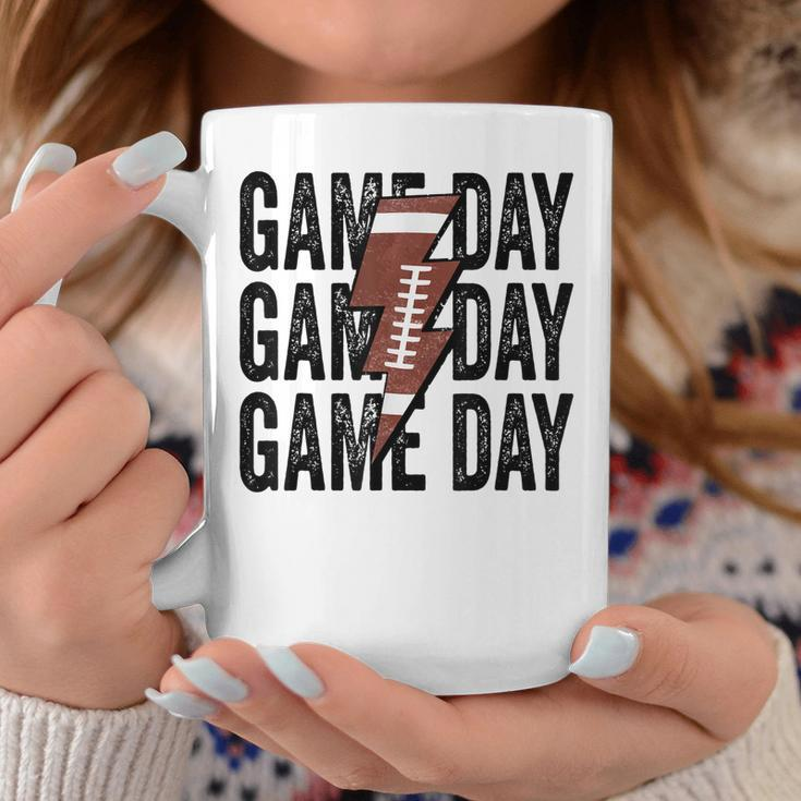 Vintage Game Day Football Lightning Bolt Funny Team Sport Coffee Mug Personalized Gifts