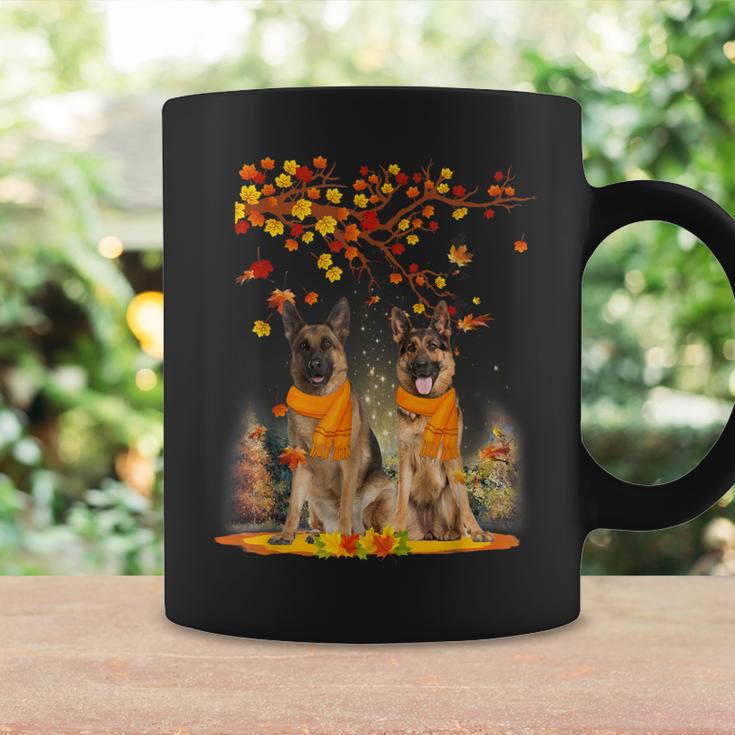 Hello Autumn Maple German Shepherd Leaf Fall Funny Dog  Coffee Mug