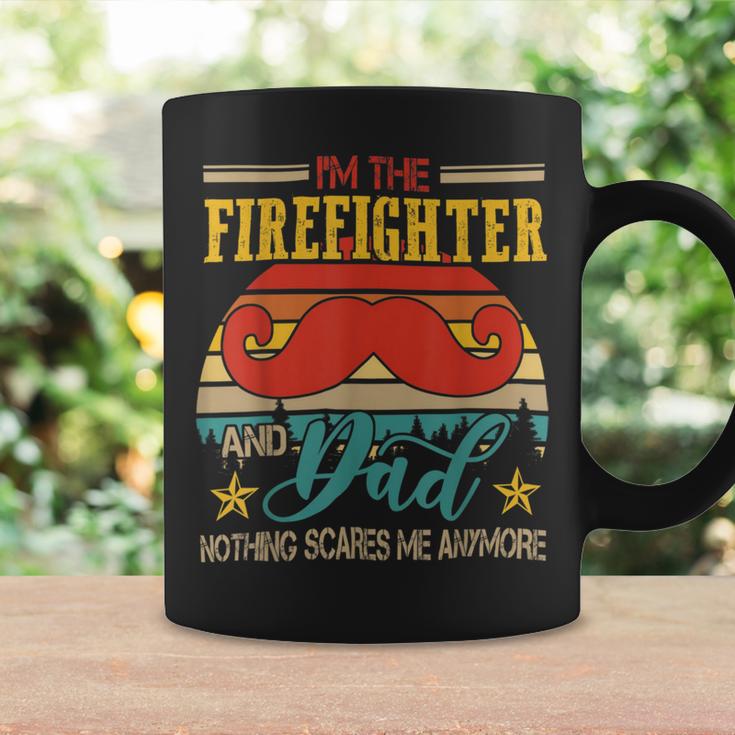 Firefighter Vintage Retro Im The Firefighter And Dad Funny Dad Mustache Coffee Mug