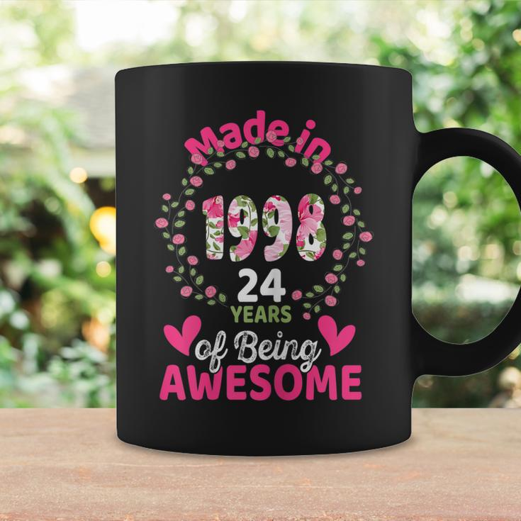 24 Years Old 24Th Birthday Born In 1998 Women Girls Floral Coffee Mug Gifts ideas