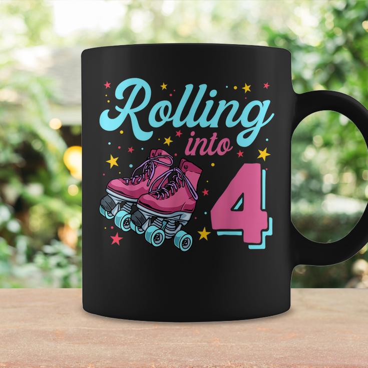 4Th Birthday For Girls Roller Skates Rolling Into 4 Coffee Mug Gifts ideas