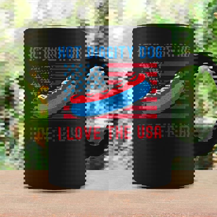 4Th Of July Hot Diggity Dog I Love The Usa Funny Hot Dog Coffee Mug Gifts ideas
