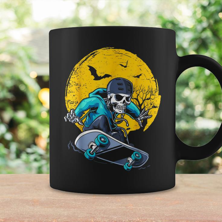 A Skeleton Skateboard Playing Cruiser Skateboard Pumpkins Coffee Mug Gifts ideas
