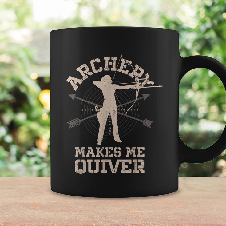 Archery Makes Me Quiver Funny Bow Arrow Archer Coffee Mug Gifts ideas