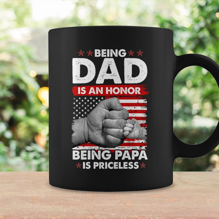 Being Dad Is An Honor Being Papa Is Priceless Usa American Flag Coffee Mug Gifts ideas