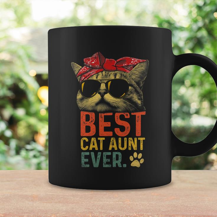 Best Cat Aunt Ever Vintage Cat Lover Cool Sunglasses Funny Coffee Mug Gifts ideas
