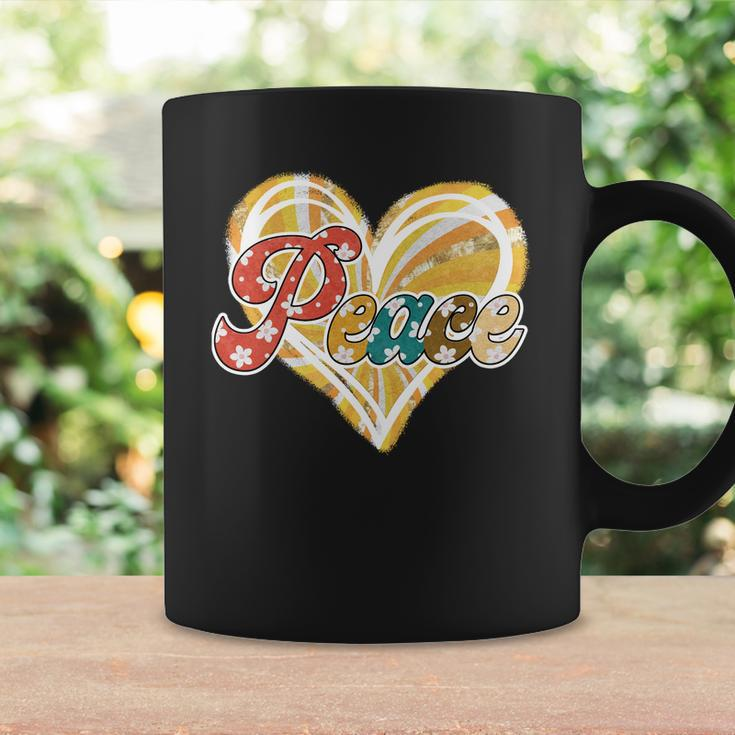 Boho Vintage Peace Heart Retro Custom Coffee Mug Gifts ideas
