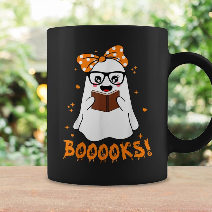 Booooks Ghost Funny Boo Read Books Lover Library Halloween Coffee Mug Gifts ideas