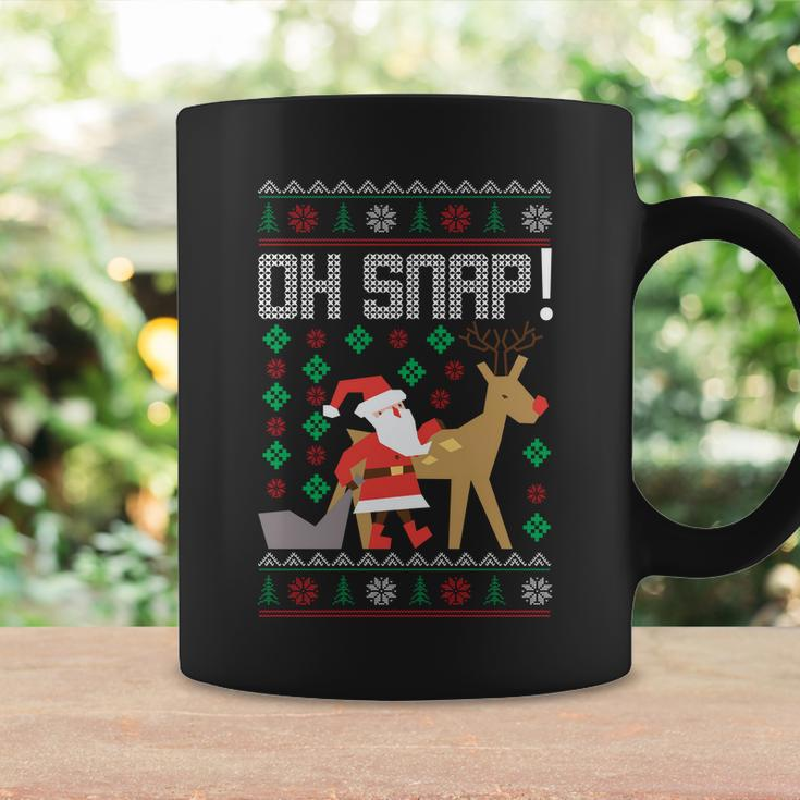 Christmas Oh Snap Santa With Reindeer Ugly Christmas Sweater Graphic Design Printed Casual Daily Basic Coffee Mug Gifts ideas