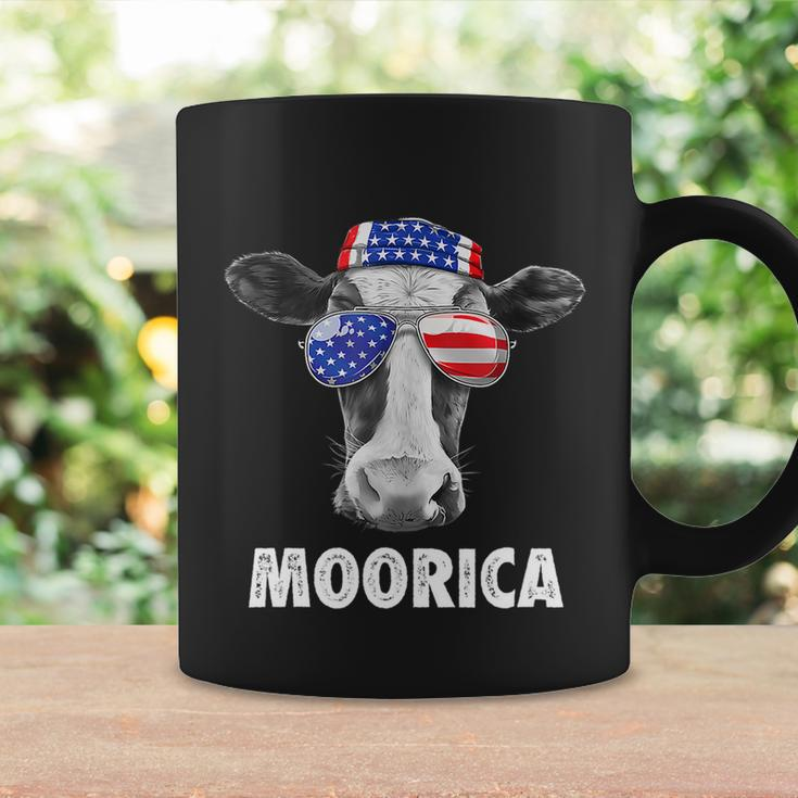 Cow 4Th Of July Moorica Merica Men American Flag Sunglasses Coffee Mug Gifts ideas