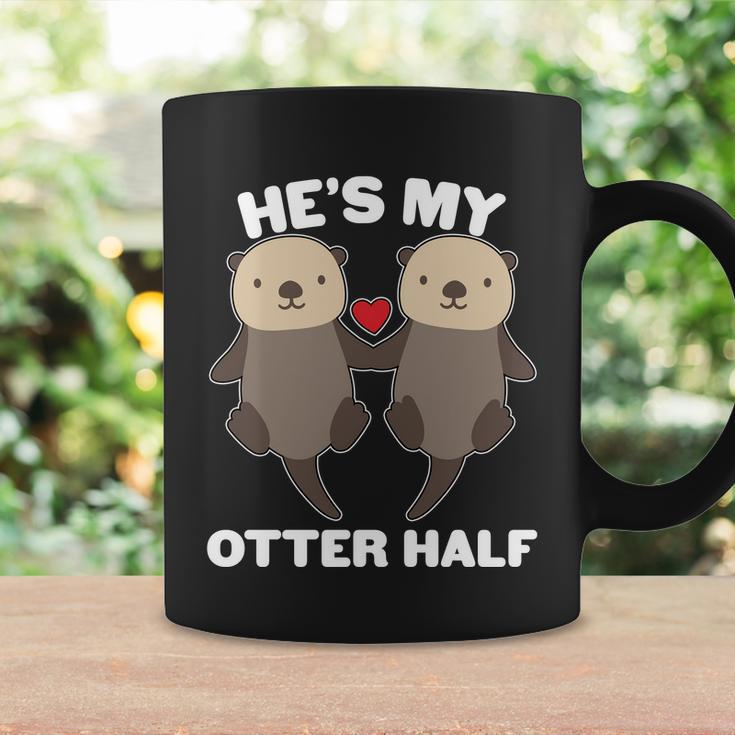 Cute Hes My Otter Half Matching Couples Shirts Graphic Design Printed Casual Daily Basic Coffee Mug Gifts ideas