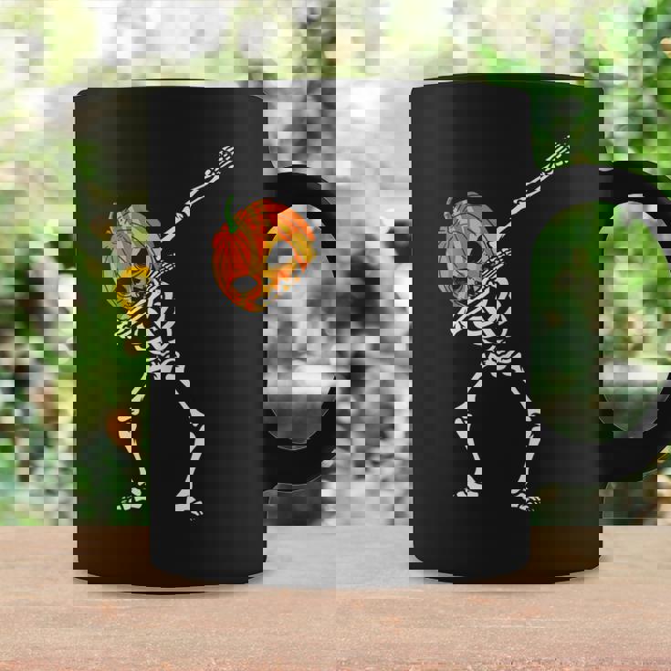 Dabbing Skeleton Pumpkin Head - Halloween Dancing Skeleton Coffee Mug Gifts ideas