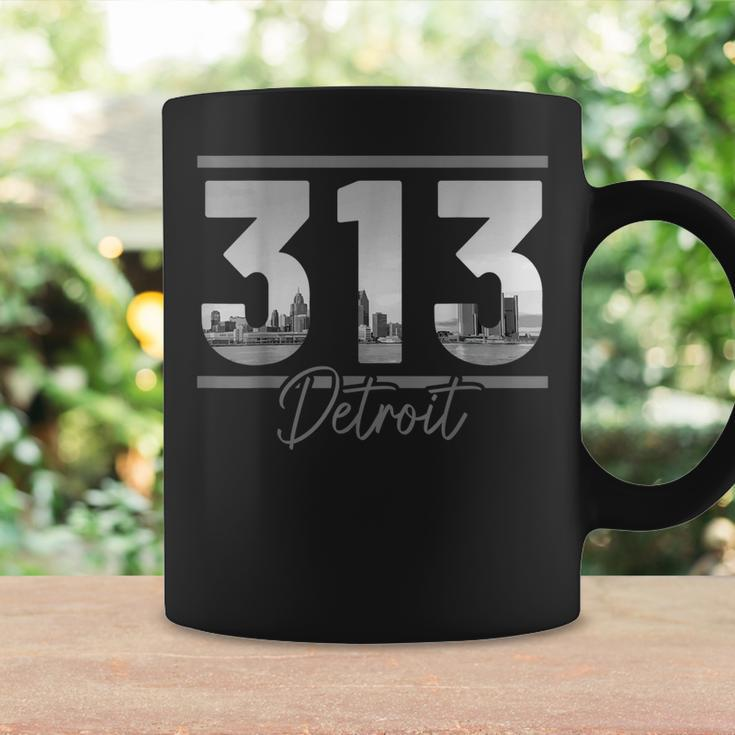 Detroit 313 Area Code Skyline Michigan Vintage Coffee Mug Gifts ideas