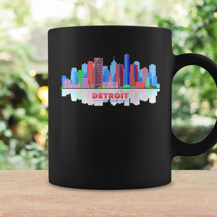 Detroit Skyline Abstract Graphic Design Printed Casual Daily Basic Coffee Mug Gifts ideas