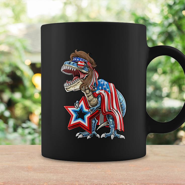 Dinosaur Trex Mullet Funny 4Th Of July Usa American Flag Coffee Mug Gifts ideas