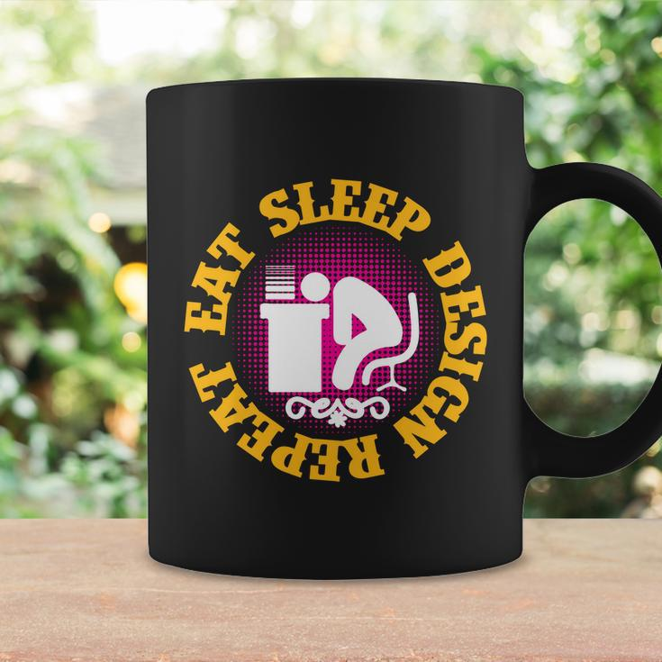 Eat Sleep Design Repeat Halloween Quote Coffee Mug Gifts ideas