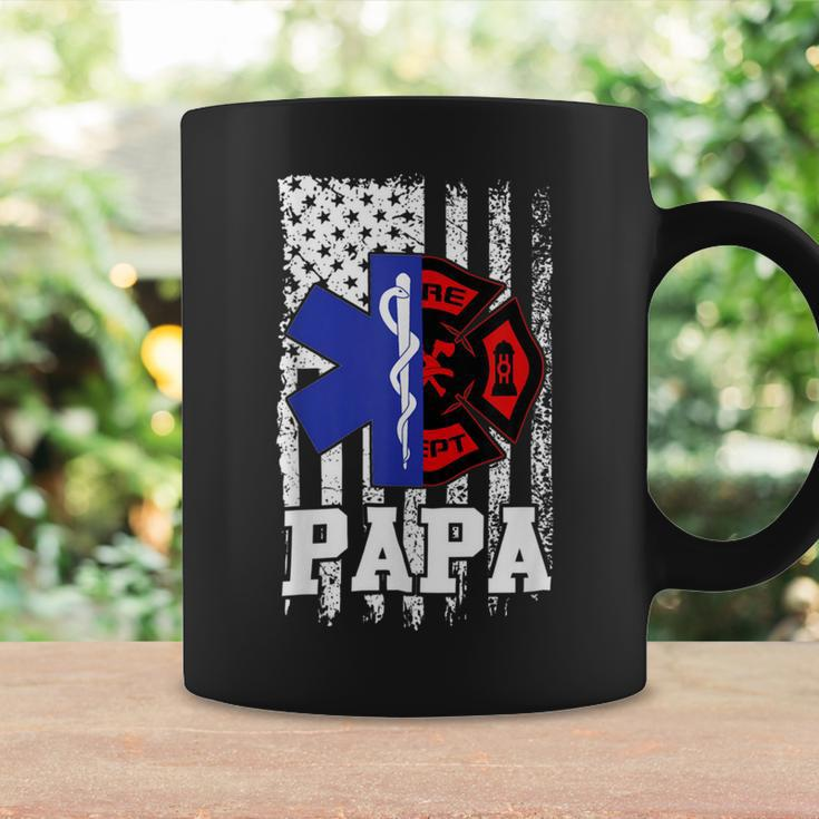 Firefighter Proud Papa Fathers Day Firefighter American Fireman Father Coffee Mug Gifts ideas