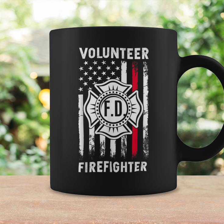 Firefighter Red Line Flag Fireman Wife Mom Volunteer Firefighter Coffee Mug Gifts ideas