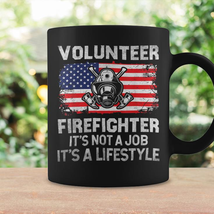 Firefighter Volunteer Firefighter Lifestyle Fireman Usa Flag Coffee Mug Gifts ideas