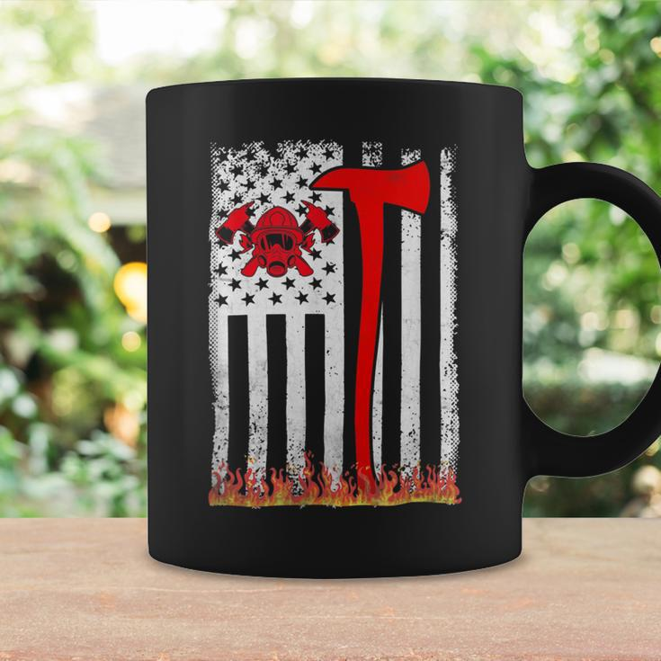Firefighter Wildland Firefighter Axe American Flag Thin Red Line Fire V2 Coffee Mug Gifts ideas