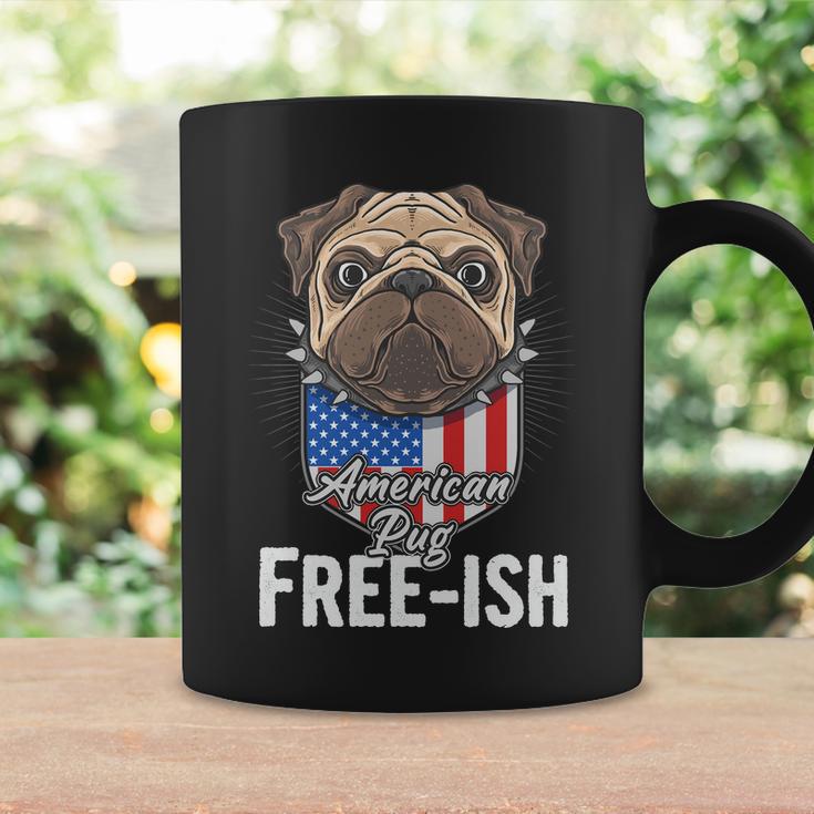 Freeish American Pug Cute Funny 4Th Of July Independence Day Plus Size Graphic Coffee Mug Gifts ideas