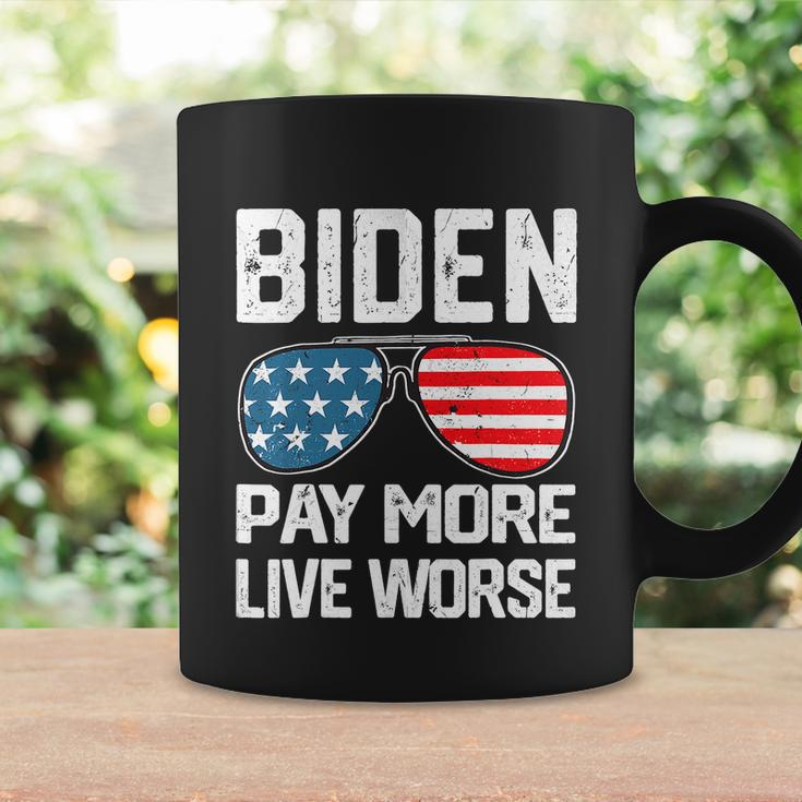 Funny Biden Pay More Live Worse Political Humor Sarcasm Sunglasses Design Coffee Mug Gifts ideas