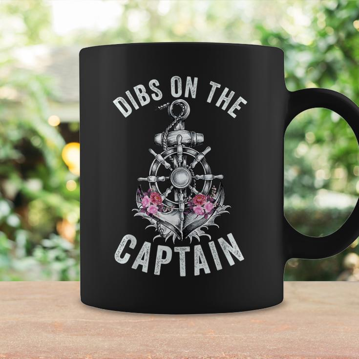 Funny Captain Wife Dibs On The Captain Flower Anchor Coffee Mug Gifts ideas