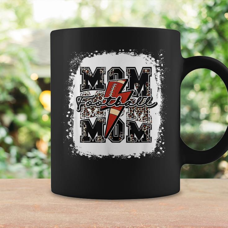 Funny Football Mom Retro Lightning Bolt Leopard Game Day Coffee Mug Gifts ideas