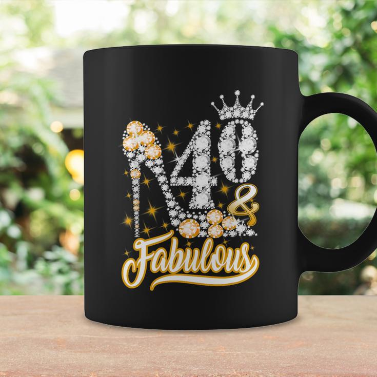 Funny Gift 40 Fabulous 40 Years Gift 40Th Birthday Diamond Crown Shoes Gift Coffee Mug Gifts ideas