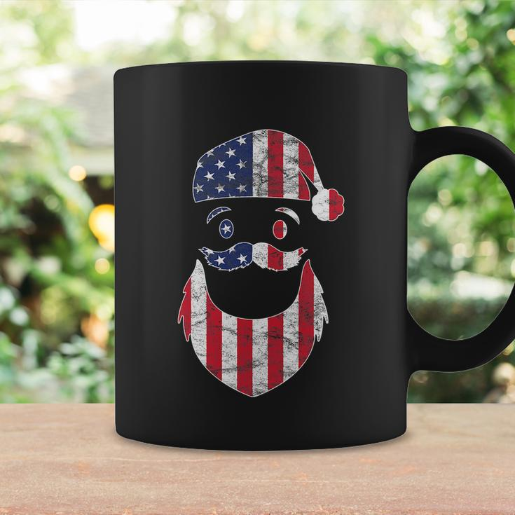 Funny Santa Claus Face American Flag Christmas For 4Th Of Flag Coffee Mug Gifts ideas