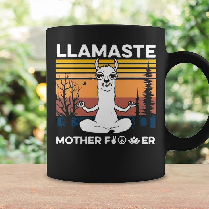Funny Yoga Llamaste Mother Fvcker Retro Vintage Mans Coffee Mug Gifts ideas