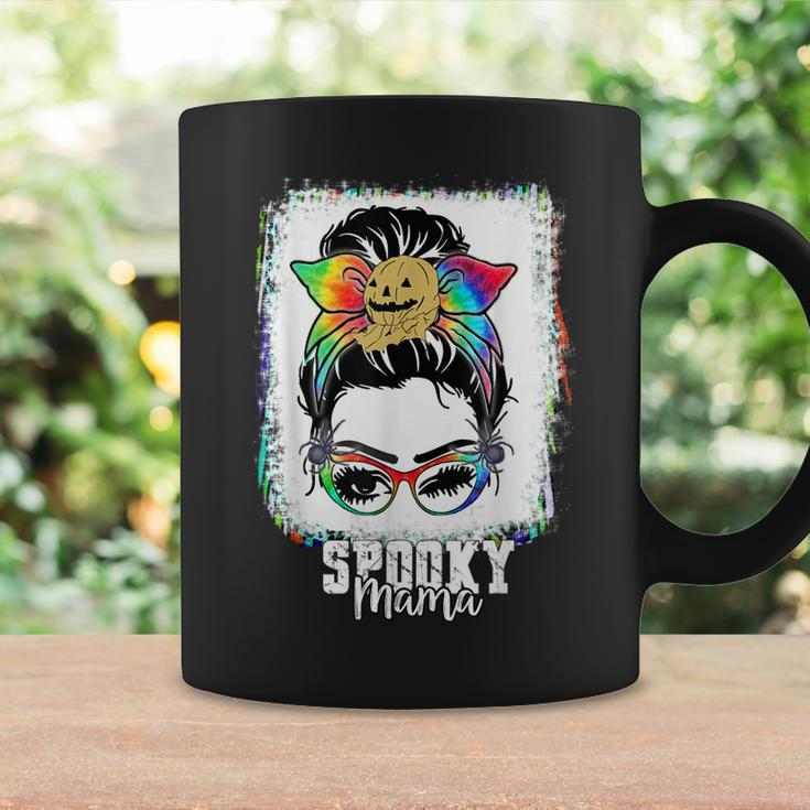 Halloween Rainbow Messy Bun Spooky Mama Coffee Mug Gifts ideas
