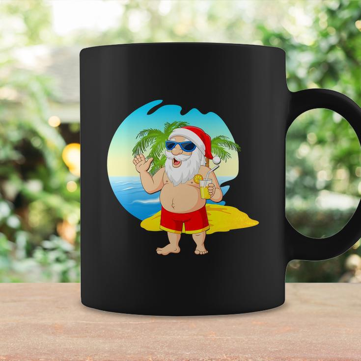 Happy Christmas In July 2022 Santa Hawaiian Beach Coffee Mug Gifts ideas