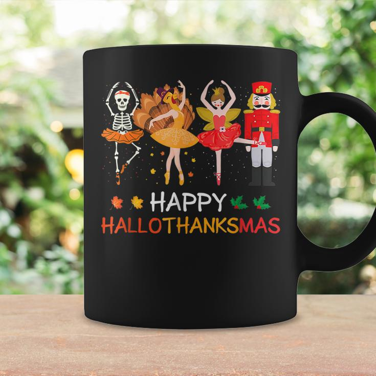 Happy Hallothanksmas Ballet Skeleton Dancing Halloween Party Coffee Mug Gifts ideas