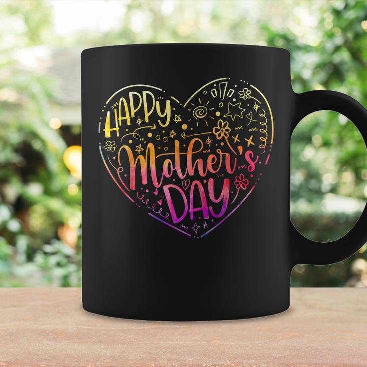 Happy Mothers Day With Tie-Dye Heart Mothers Day Coffee Mug Gifts ideas