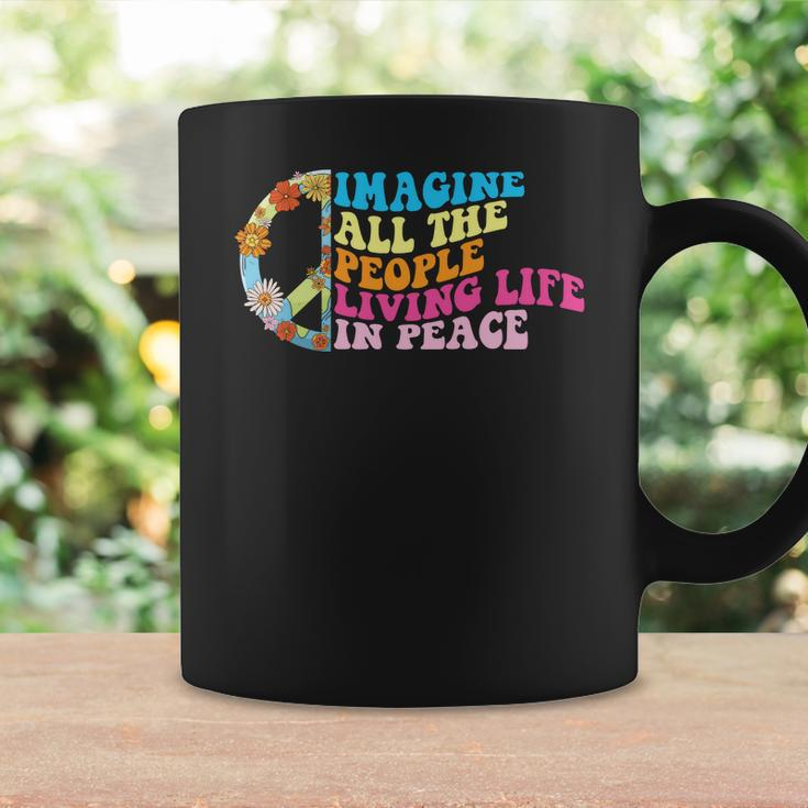 Hippie Imagine All The People Living Life In Peace Coffee Mug Gifts ideas