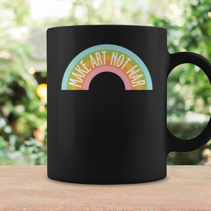 Hippie Rainbow Make Art Not War Custom Coffee Mug Gifts ideas