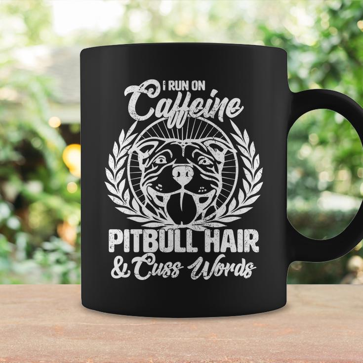 I Run On Caffeine Pitbull Hair And Cuss Words Coffee Mug Gifts ideas