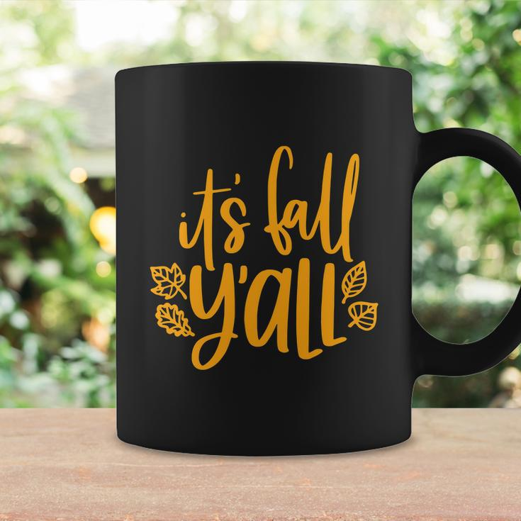Its Fall Yall Red Leaf Pumpkin Fall Leaves Thanksgiving Graphic Design Printed Casual Daily Basic Coffee Mug Gifts ideas