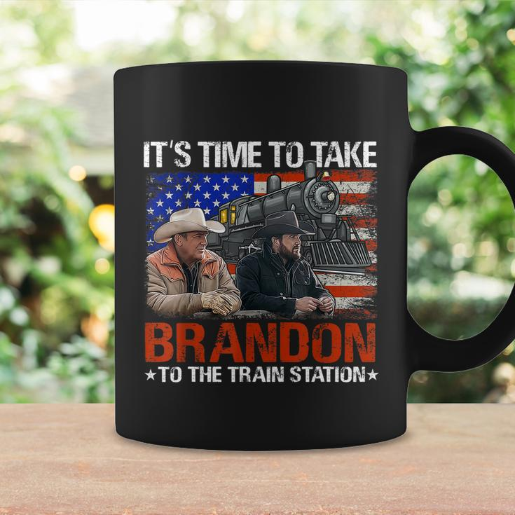 Its Time To Take Brandon To The Train Station America Flag Tshirt Coffee Mug Gifts ideas