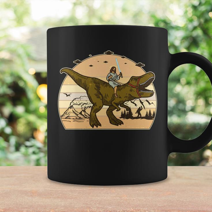 Jesus Riding T-Rex Dinosaur Funny Vintage Coffee Mug Gifts ideas