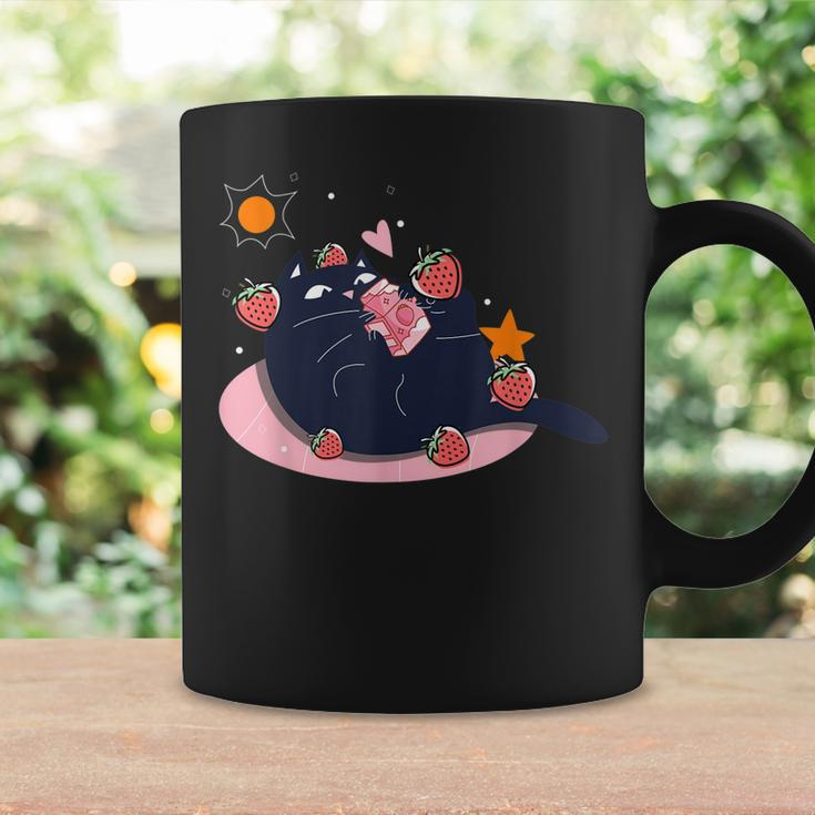 Kawaii Cat Strawberry Milk Japanese Cat Lover Neko Anime Coffee Mug Gifts ideas
