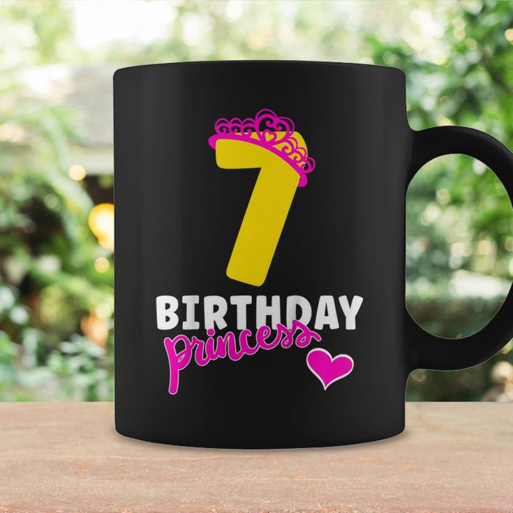 Kids 7Th Birthday Girl Birthday Girl Crown Princess Coffee Mug Gifts ideas