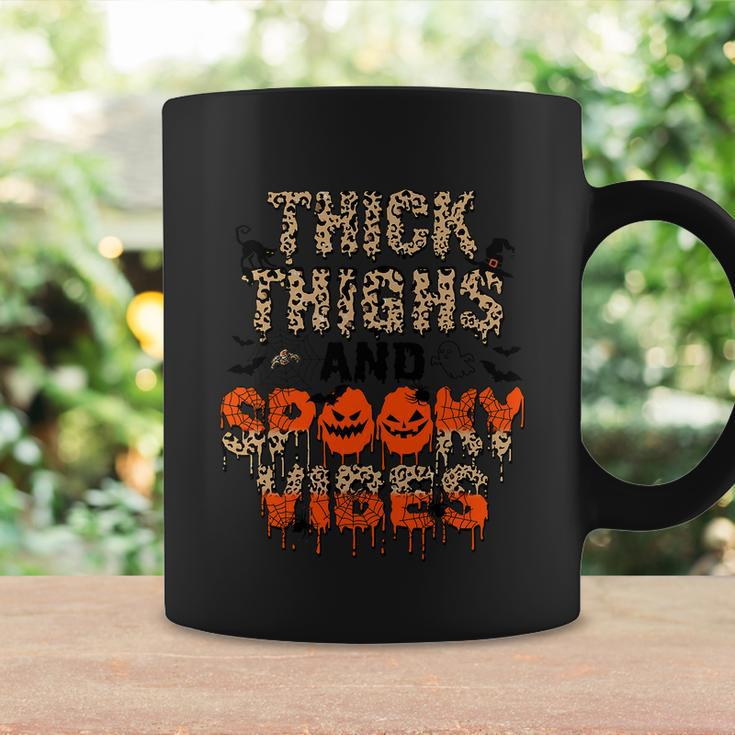Leopard Thick Thighs And Spooky Vibes Funny Halloween Graphic Design Printed Casual Daily Basic Coffee Mug Gifts ideas