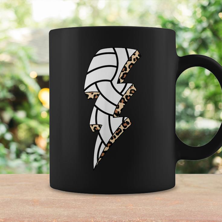 Leopard Volleyball Lightning Bolt Volleyball Mom Game Day Coffee Mug Gifts ideas